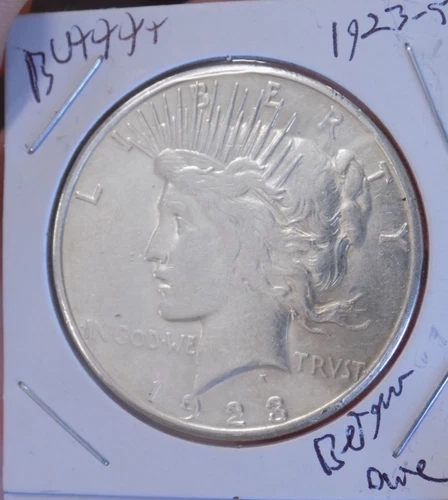 PEACE SILVER DOLLAR 1923 S KEY DATE FROSTY UNC NICE 90% SILVER DOLLAR