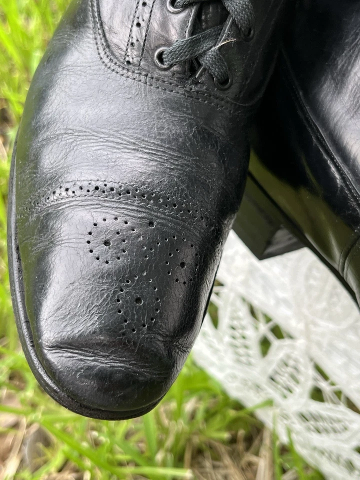 Antique Edwardian Mens Boots – 1900-1910, Black Leather Excellent Cond. - Image 3 of 4