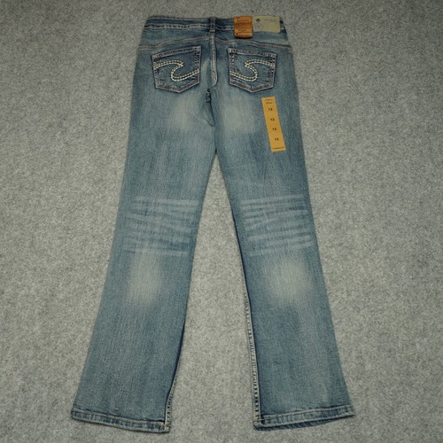 Silver Tammy Slim Bootcut Jeans Girls Size 12 Blue Denim Pockets Zip Fly - Picture 13 of 14