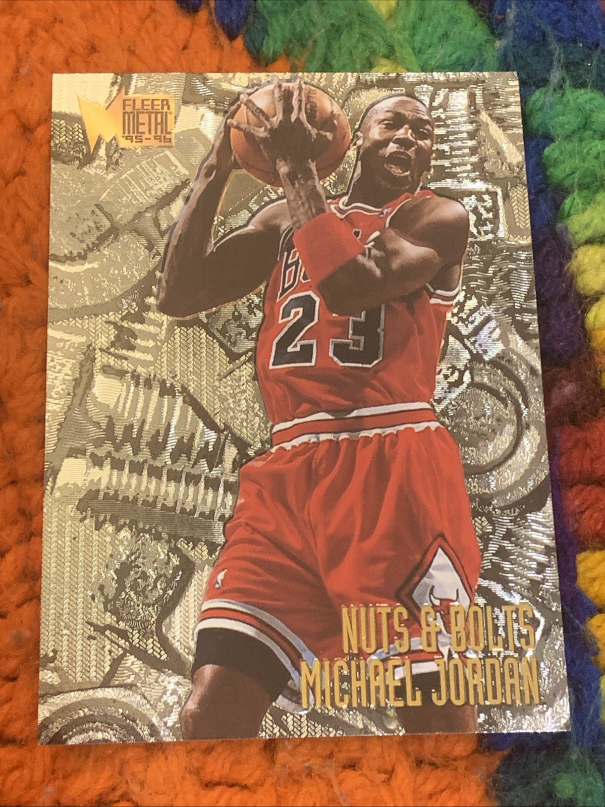 Michael Jordan 1995-96 Fleer Metal Nuts & Bolts #212 Chicago Bulls