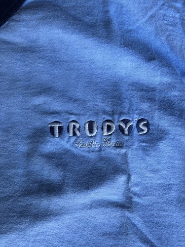 Camiseta vintage Trudy's Restaurant Austin Texas azul con timbre unisex para hombre XL - Imagen 6 de 17
