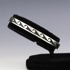 NATIVE AMERICAN HOPI STERLING SILVER BRACELET BY DARREN SEWEYESTEWA