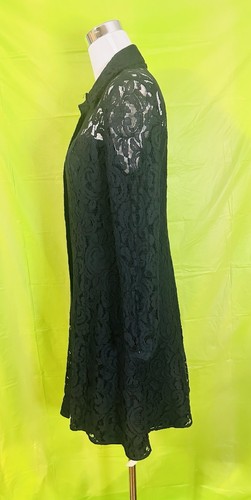 Nanette Lepore Size 10 Navy Blue Lace Long Sleeve Fit And Flare Lined Dress - Picture 7 of 14