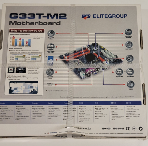 ECS EliteGroup G33T-M2 LGA 775 Intel G33 Micro ATX Intel Motherboard NEW - Picture 2 of 3