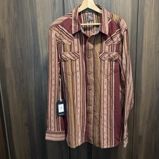 Boot Barn Moonshine Spirit Whiskey Tango Striped LS Snap Western Shirt Sz XL
