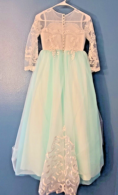 chinese dress ladies FairOnly M368 Women's Colorblock Bridal Wedding Dress (XXXL, White Turquoise)  at Amazon Women's Clothing store main image 0
