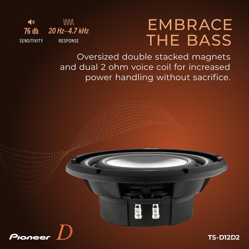 TS-D12D2 – Powerful 12” Subwoofer, 2000 Watts Peak Power, Dual 2 Ohms Voice C... - Bild 5 von 6