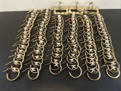 Brass Unique Track Textured Curtain Rings Open Used old Lot 