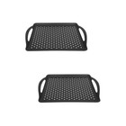 2 pcs  Rectangular Two-ear Handle Wave Point TPR Anti-skid Aviation Plate