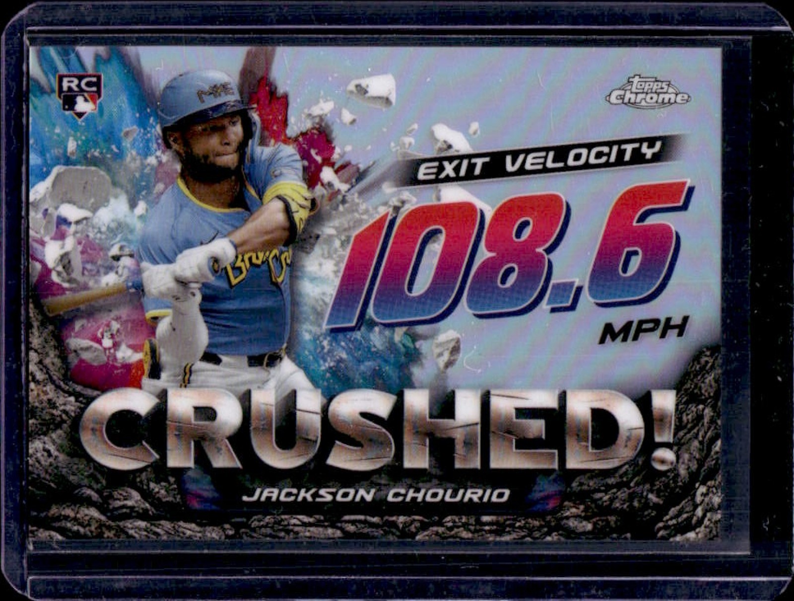 2024 Topps Chrome Update Jackson Chourio Crushed! RC Rookie #CR-9 Brewers