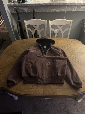 Vintage Carhartt Quilted Hooded Active Jacket  Burgundy/Wine  J06 BRG Men s XL