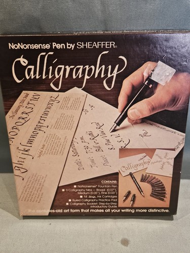 NoNonsense Pen By Sheaffer Calligraphy Set Fountain Pen 3x Nibs Ink Cartridges - Picture 6 of 6