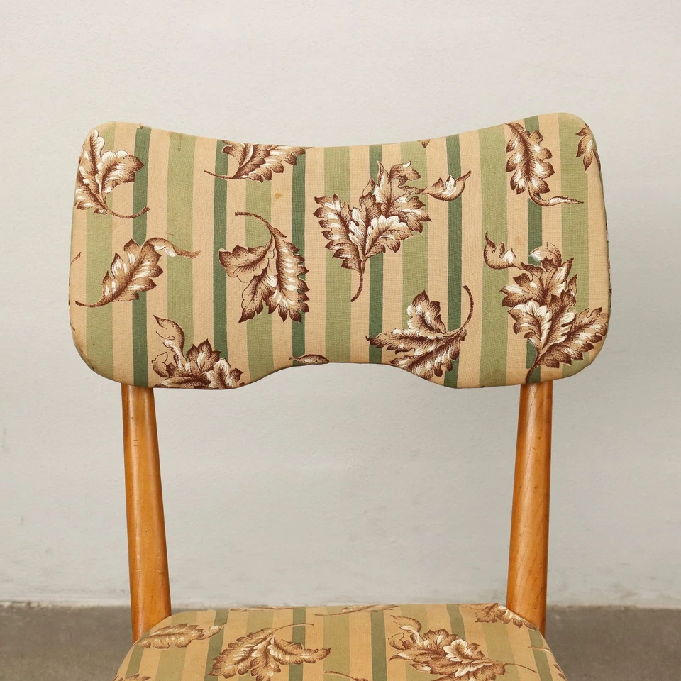 Paire de Chaises Vintage en Hêtre Tissu Italie Années 1950 - Photo 4/4