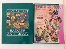 VTG GIRL SCOUT BADGES and SIGNS: 1990 and JUNIOR HANDBOOK: 1994: Paperback Books