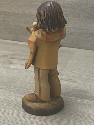 ANRI CARVED WOOD FIGURINE ORCHESTRA BOY CLARINET 6.25” - Picture 6 of 6