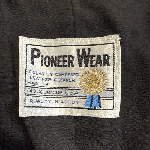 Chaleco de cuero negro vintage Pioneer Wear para hombre hecho en el oeste de EE. UU. talla XL NST - Imagen 3 de 14