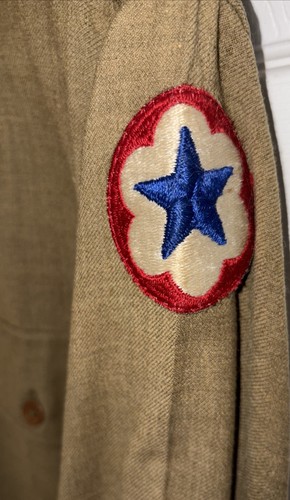 Camicia vintage anni 40 US Military WW2 lana bottoni oliva adulto esercito taglia 15-32 - Foto 2 di 8