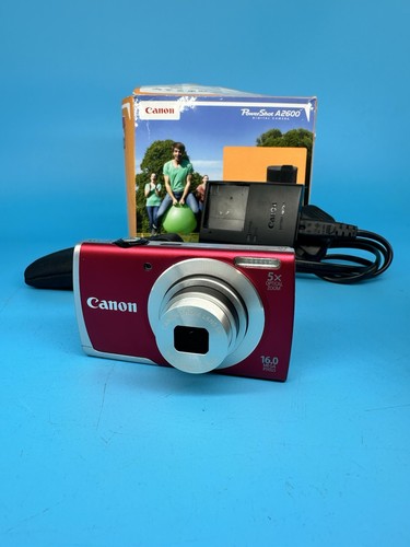 Canon PowerShot A2600 16,0 megapixel fotocamera digitale con caricatore, rosso - testato - Foto 2 di 13