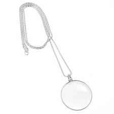 5X Magnifying Glass Pendant Necklace Monocle Reading Glasses on Chain