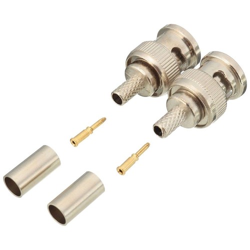 10 zestawów Wtyczka BNC Męskie Złącza zaciskane Metal RG58 50 Ohm Connector - Zdjęcie 4 z 6