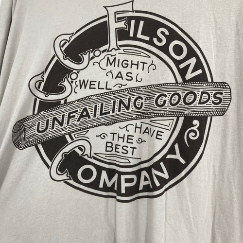 CC Filson Mens Graphic T-Shirt Size Large Unfailing Goods Company Logo Gray Tee - Picture 2 of 4