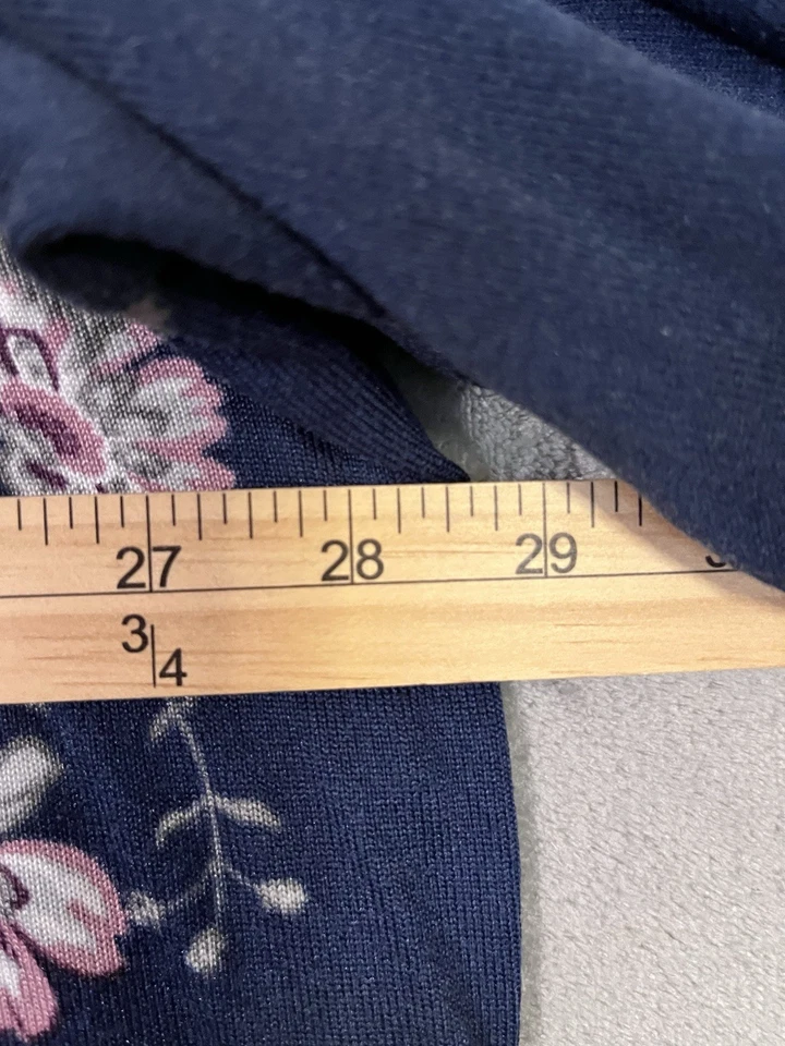 Secret Treasures 4X Soft Nightgown Mumu Lounge Midi Navy Blue Roses Cottagecore - Image 3 of 4