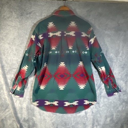 Woolrich XL Button Vintage Shirt Aztec Navajo Southwest Geometric USA MADE 90s - Picture 17 of 17