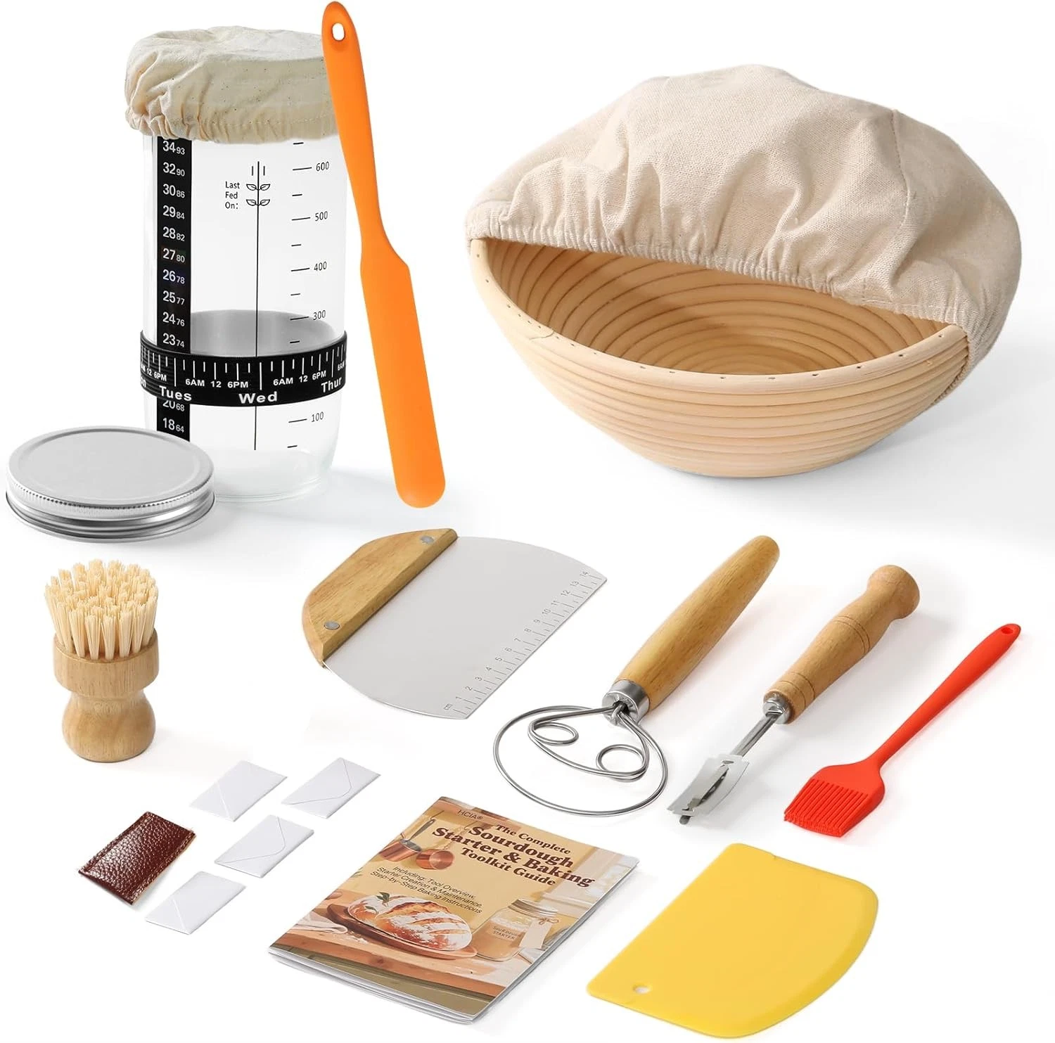 Complete Bread Proofing Basket Kit All-in-One Set W/ Banneton(9 in Sourdough