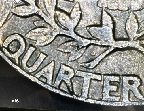 Rare - 1966 Washington Quarter with Die Crack On Eagles Chest Error - Foto 14 di 19
