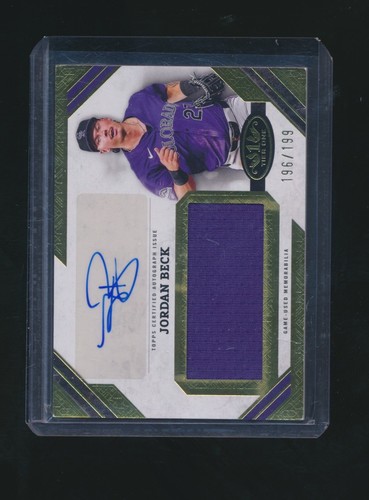 Jordan Beck 2025 Topps Tier One Gold Jumbo Relic Jersey Auto 196/199 #AJR-JB