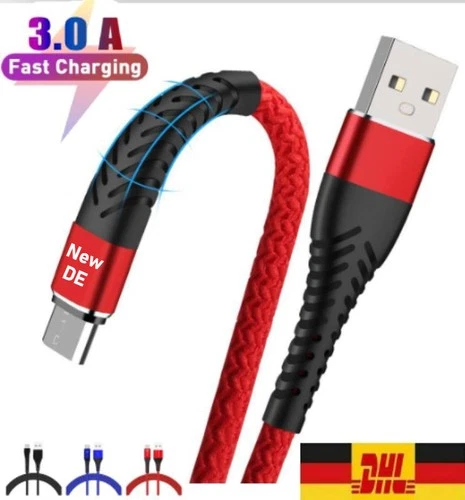 Micro USB auf USB 1-2-3m Ladekabel 60W Schnellladekabel für Samsung Xiaomi 3A