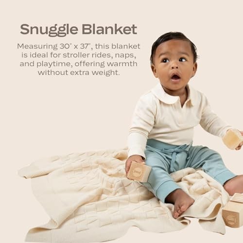 Knitted Baby Blanket, 100% Organic Pima Cotton Jersey, Soft Breathable Cozy, - Picture 5 of 7