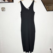 Aerie Ribbed Double V Henley Gray Maxi Sleeveless Dress Women’s Large Beach Boho