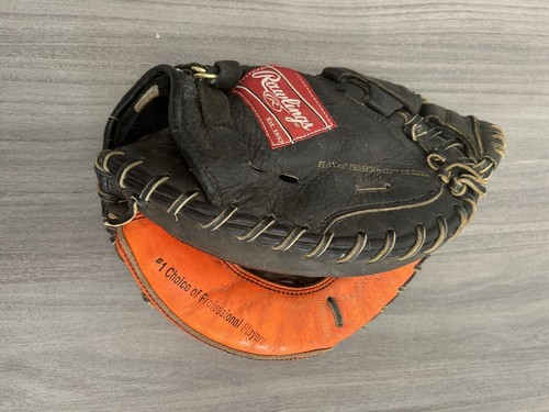 Guante de cuero RAWLINGS LiTe Toe RCM30BT para receptores de béisbol derecho negro/naranja - Imagen 1 de 9