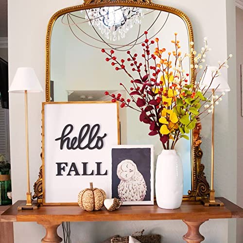 6 Pezzi Foglie di Eucalipto Autunno Steli di Bacche Artificiali 27''' Alti Picks Autunno  - Foto 2 di 6