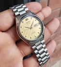 Seiko SKZ647 1974 Gold Linen Textured Sunburst Retro Ultra Rare Vintage Auto JDM
