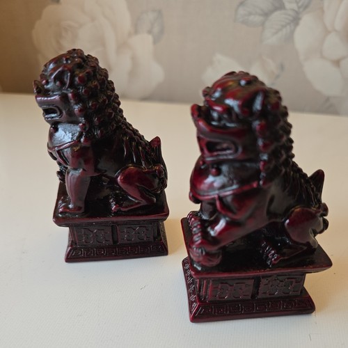 Pair Of Chinese Foo Dog Statues 4.5" - Picture 4 of 7