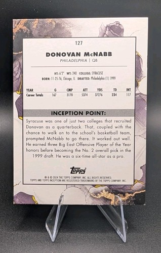 2024 Topps Inception Donovan McNabb /125 Purple Philadelphia Eagles #127 - Picture 2 of 2