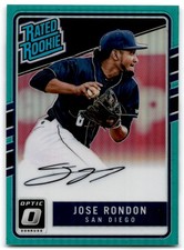 2017 OPTIC HOLO AQUA RATED ROOKIE JOSE RONDON RC AUTO 075/125 SAN DIEGO PADRES