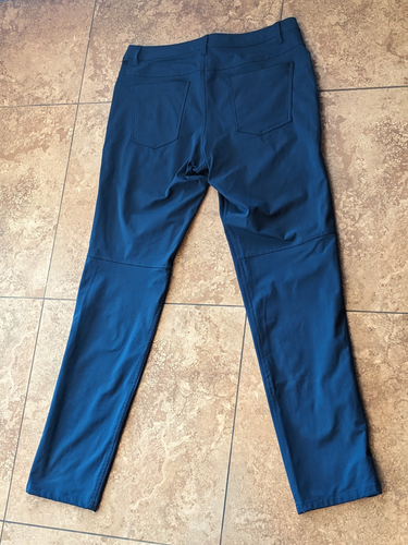 Lululemon Mens ABC Pant Classic 33x34 Dark Blue Warpstreme Stretch Pants Trouser - Picture 2 of 6