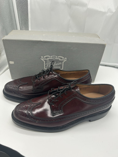 Vintage Florsheim Imperial 93605 Kenmoor Longwing taglia 9 D nuovo con scatola marrone - Foto 1 di 8