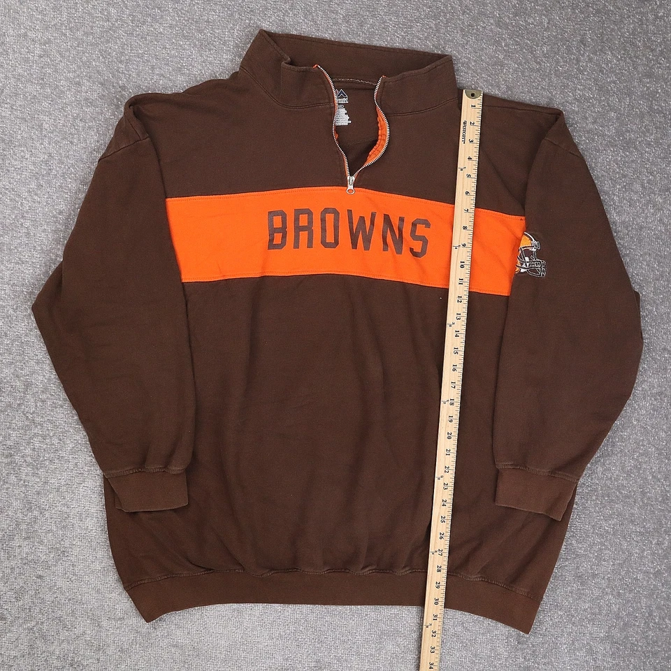 Толстовка на молнии NFL Cleveland Browns USA Football 5XL коричневая оранжевая с длинным рукавом - Изображение 3 из 4