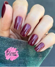 Red Aspen Press On Nails~Purple Riley~Medium~Square~Shiny