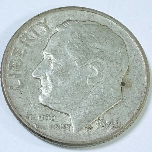 1946-D Roosevelt Dime 90% Silver 10c US Coin, EXTRA FINE CONDITION #6941