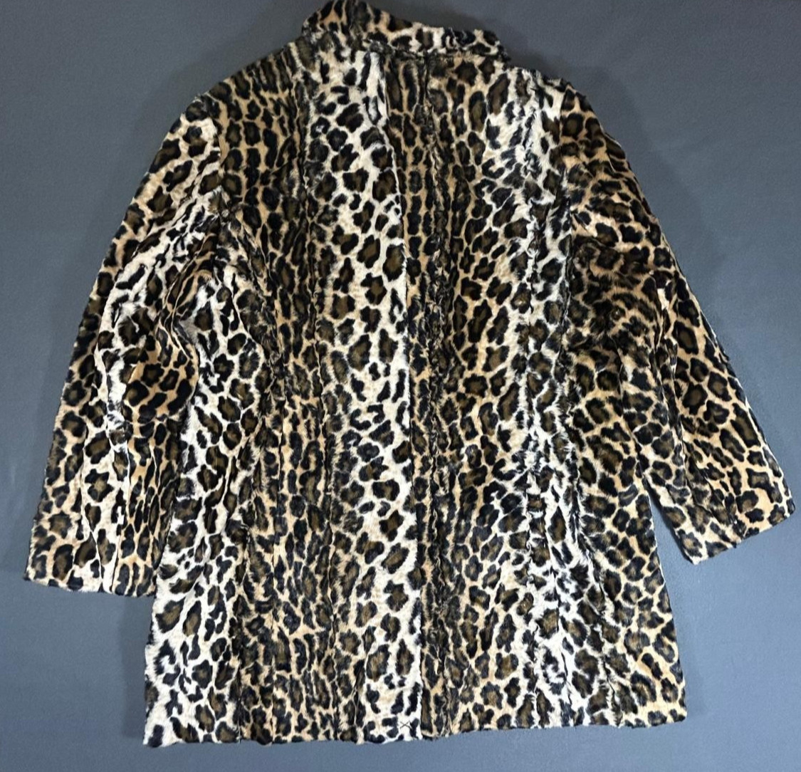 Chicos  Leopard Print Jacket Button-Front Long Sl… - image 3