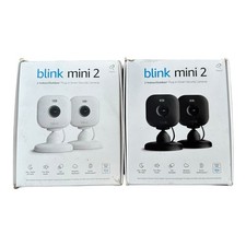 Blink Mini 2 Indoor Outdoor Plug-In Smart Security Camera 2-Pack White or Black