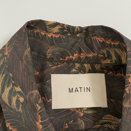 Matin Studio Leaf Pocket Shirt Relaxed Long Sleeve Point Collar Button Down OS - Picture 15 of 15