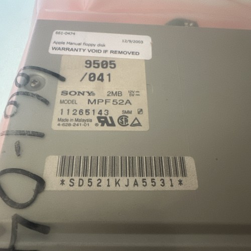 Sony MPF52A 2MB 3.5" Internal Floppy Drive W/ Bracket Sealed NOS Apple - Picture 2 of 7