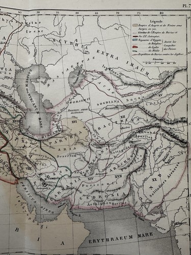 Ancient Persian Empire Monarch Orient Assyria Babylon 1865 Erhard hand color map - Picture 5 of 5