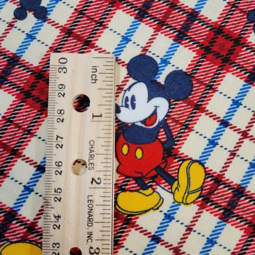 Cotton Fabric Mickey Mouse Red Plaid Print 32"x44" Springs Creative Disney  - Picture 4 of 14